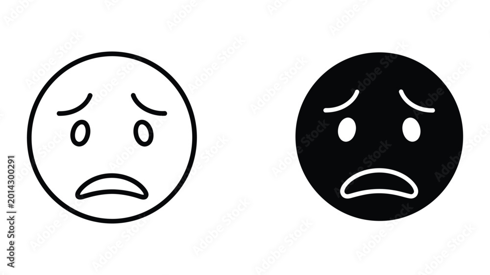 Fototapeta premium Sad and angry emoji expressions side by side