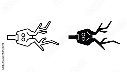 Isometric electrical connector and plug illustration