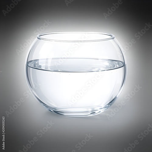 Beautiful empty Aquarium Bowl with Crystal Clear Water