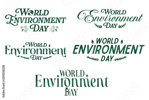 World Environment Day Text PNG Set