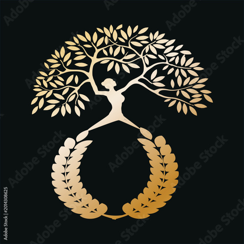 Colorful brain with tree branches and leaves illustration vector