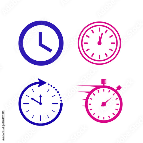 Free Download Clock icons set, time symbols isolated on transparent background - GFXLoad