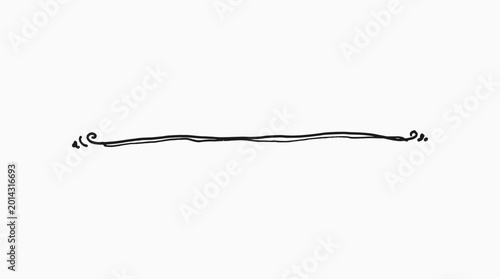 A simple, hand-drawn, wavy horizontal line with decorative flourishes at each end, set against a plain white background.