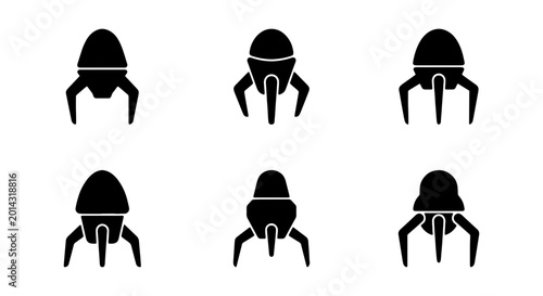 Photos Robot Gripper Icons, Mechanical Claw Symbols, Robotic Hand Vector Set, Automatio