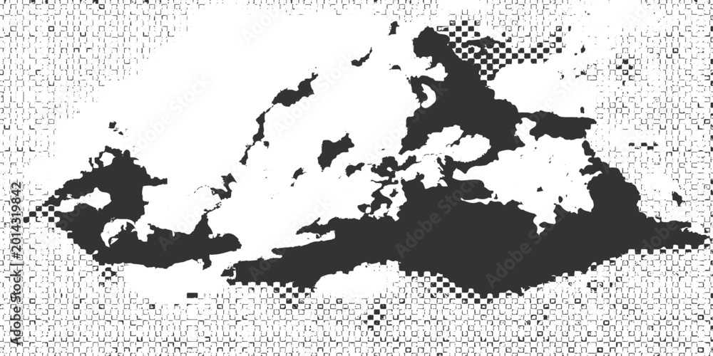 Obraz premium Black and White Grunge World Map Background with Abstract Europe Design