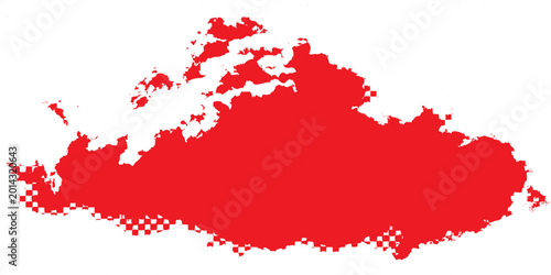 Obraz na płótnie Red paint splashes forming China map flag style vector illustration design