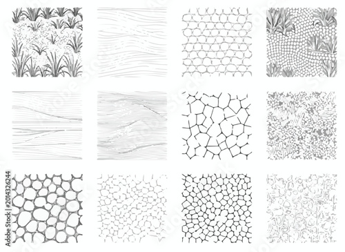 Photography Set of Abstract Organic Textures and Hand-Drawn Natural Patterns for Landscape D