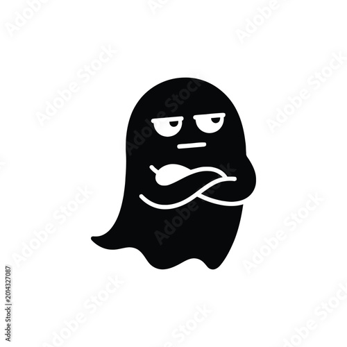 Tablou pe pânză Sarcastic Ghost Silhouette with Crossed Arms and Unimpressed Face