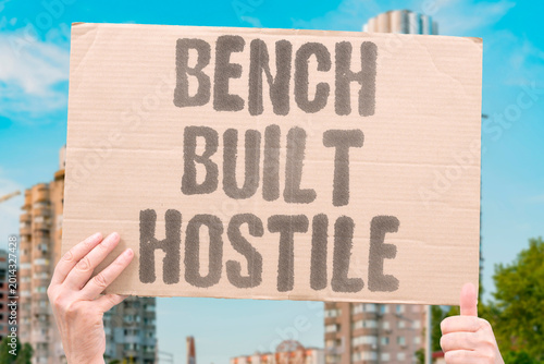 Photos "Bench Built Hostile" Public seating is architecturally designed to prevent homeless individuals from lying