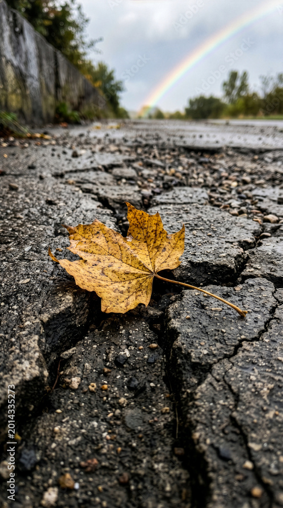 Fototapeta premium Golden Leaf and Cracks