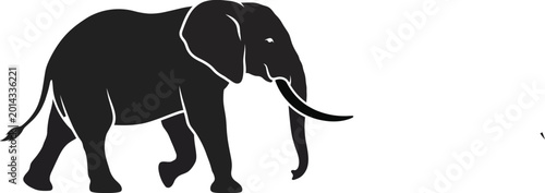 Photos Walking African Elephant Silhouette Vector Icon
