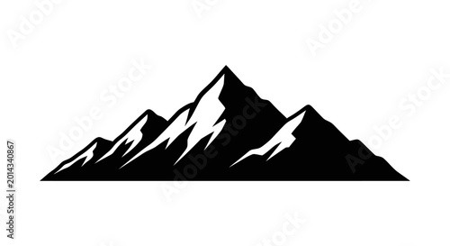 Foto Snowy mountain range silhouette graphic illustration