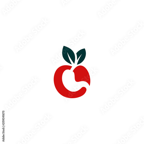 Tableau sur toile A flat vector illustration of a human stomach cleverly integrated into an apple