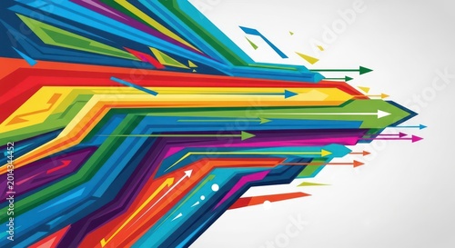 colorful arrows pointing forward motion