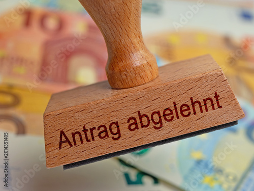 Obraz na płótnie Holzstempel mit dem Text Antrag abgelehnt