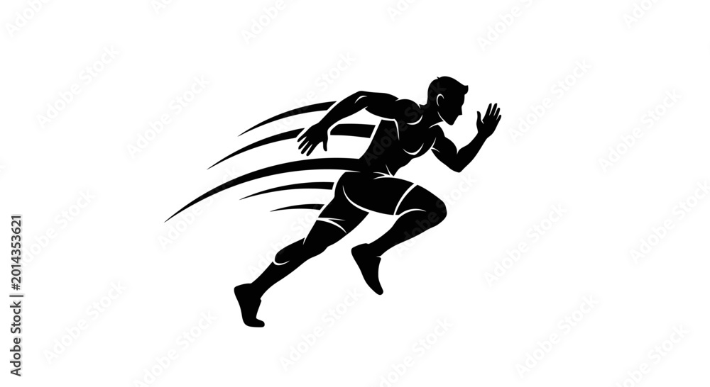 Obraz premium a man running fast in motion.