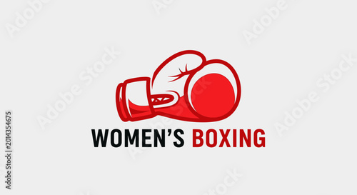 Red Boxing Glove Emblem for Women's Boxing Competitions and Events Visuals