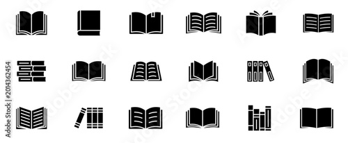 Quadro em tela Books icons. Open books. Various books icons
