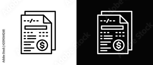 Canvas Print Salary Slip Icon Vector Illustration with Black And White Background For Design