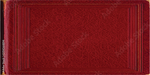 Tableau sur toile Red embossed book cover with gold gilded edges cover design book binding texture