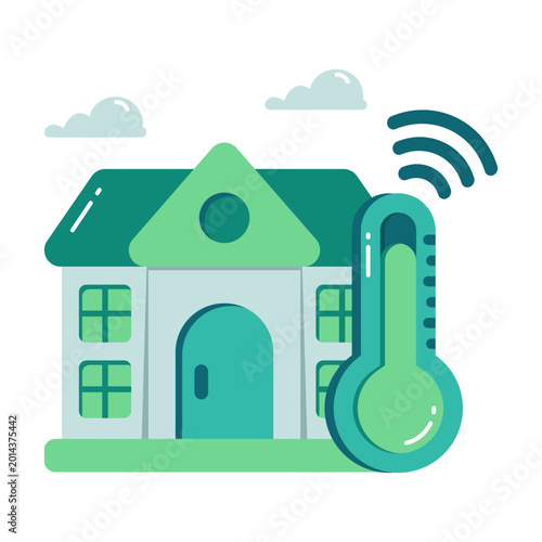Modern design icon of home temperature