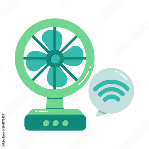 A modern design icon of smart table fan