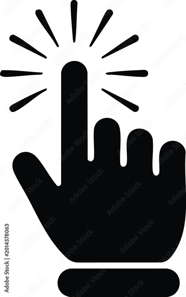 Obraz premium Black and white hand with pointing finger and radial lines
