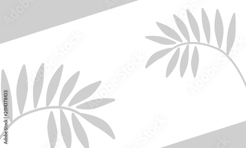 Minimalist palm leaf illustration on white background