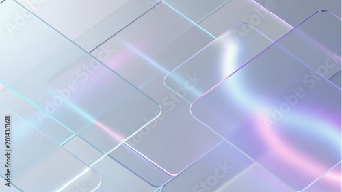 Fotografía Holographic Light Refraction on Surface.