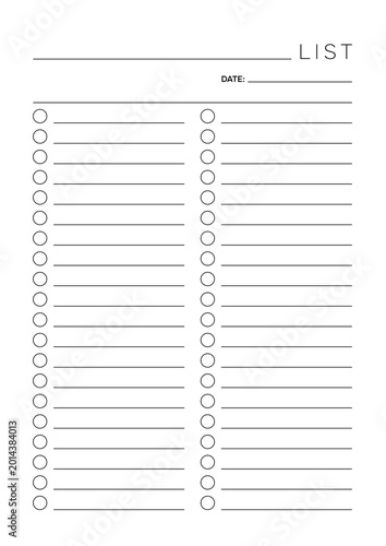 Modern Business Checklist Template A4 Minimalist Dual Column Task Organizer for Professional Project Management