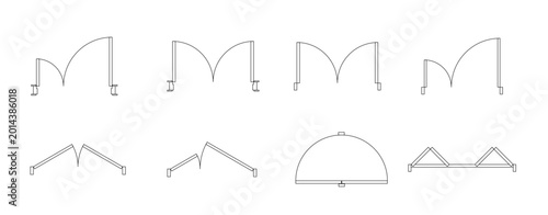 Floor Plan Door Symbols Vector Set, CAD Architectural Door Blocks for Blueprint and Interior Layout