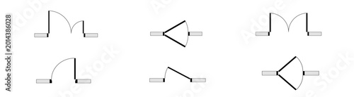 Architectural Door Symbols Vector Pack, CAD Top View Doors for Floor Plans and Blueprint Design