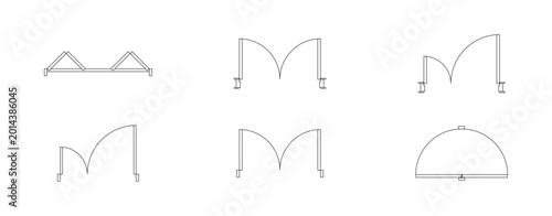 CAD Door Top View Vector Set, Architectural Floor Plan Door Symbols, AutoCAD Blueprint Elements