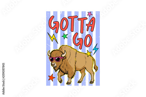 фотографія 'Gotta Go Buffalo' Retro Animal Pun Sublimation Design