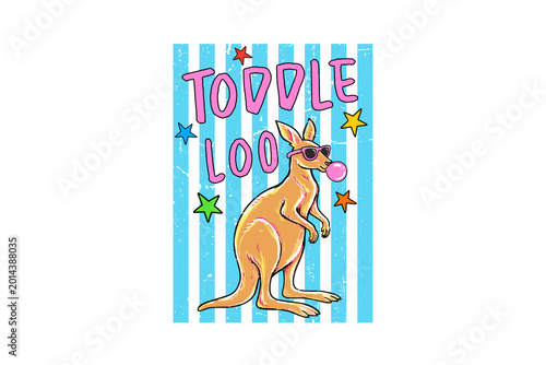 Photos 'Topple Loo' Funny Kangaroo Pun Cartoon Sublimation Design