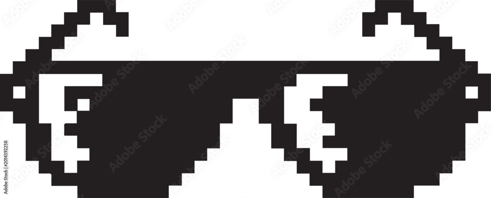 Fototapeta premium Minimal Pixelated Sunglasses Silhouette Design