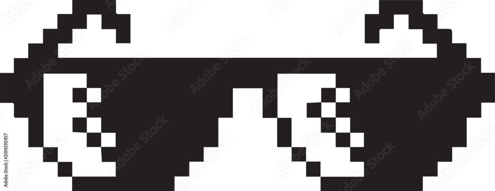 Fototapeta premium Retro Pixel Art Sunglasses Silhouette Vector
