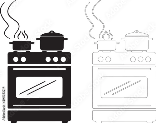 Tableau sur toile gas stove vector illustration