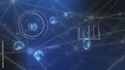 Camera panning across node mesh, revealing gauges updating and orbs pulsing while showing metrics