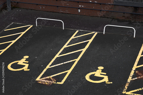 Disabled parking spaces at public car park