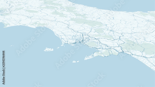 Foto Modern minimalist vector map of Naples, Italy