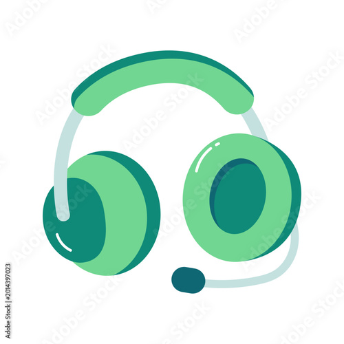 An icon design of headphones with mic