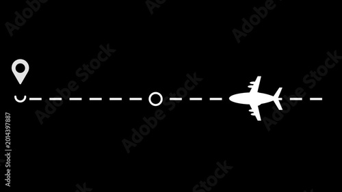 Modern Airplane Navigation Animation on Dark Background