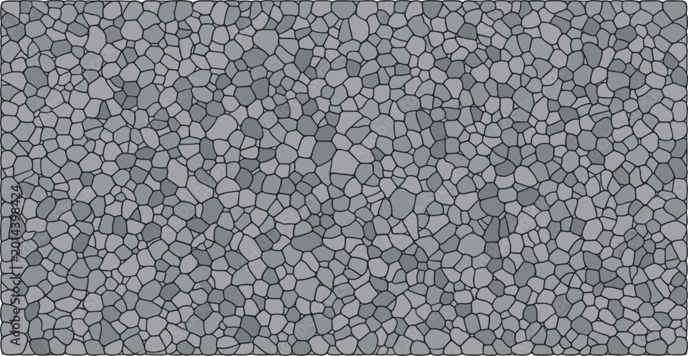 Fototapeta premium Gray cobblestone pavement texture seamless repeating pattern natural stone ground surface background.