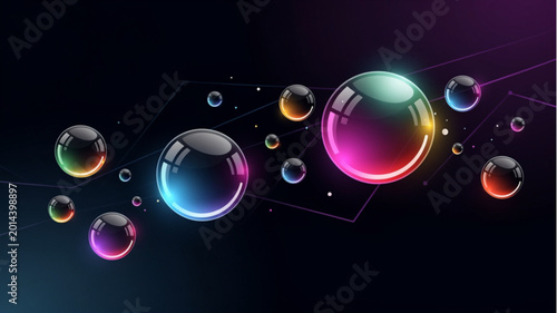 Photography Colorful Bubbles Floating in Air.