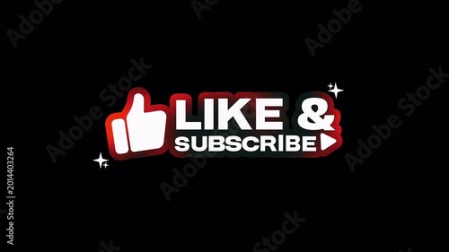 Animated Like and Subscribe Graphic with Thumbs Up Icon