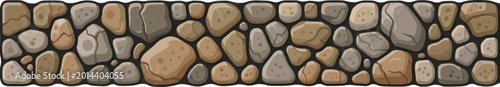 Seamless stone wall texture, natural rock pattern with varied colors and shapes for backgrounds.