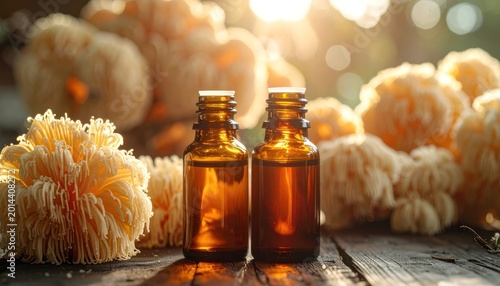 Golden light illuminates natural elements