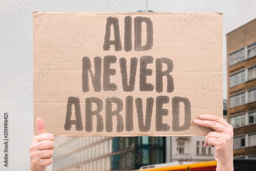 Quadro em tela "Aid Never Arrived" Food aid is intercepted before reaching starving communities