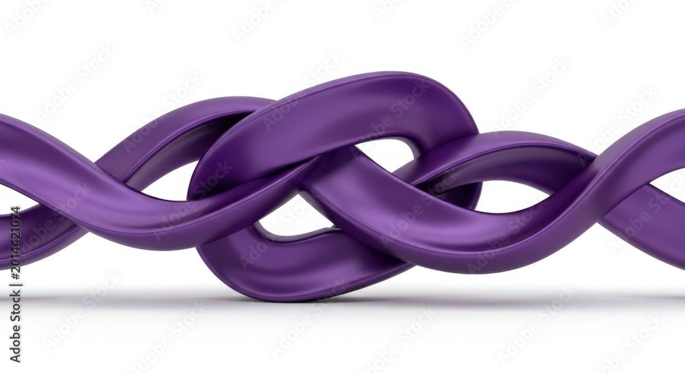 Naklejka premium Purple Braided Chain Abstract Design